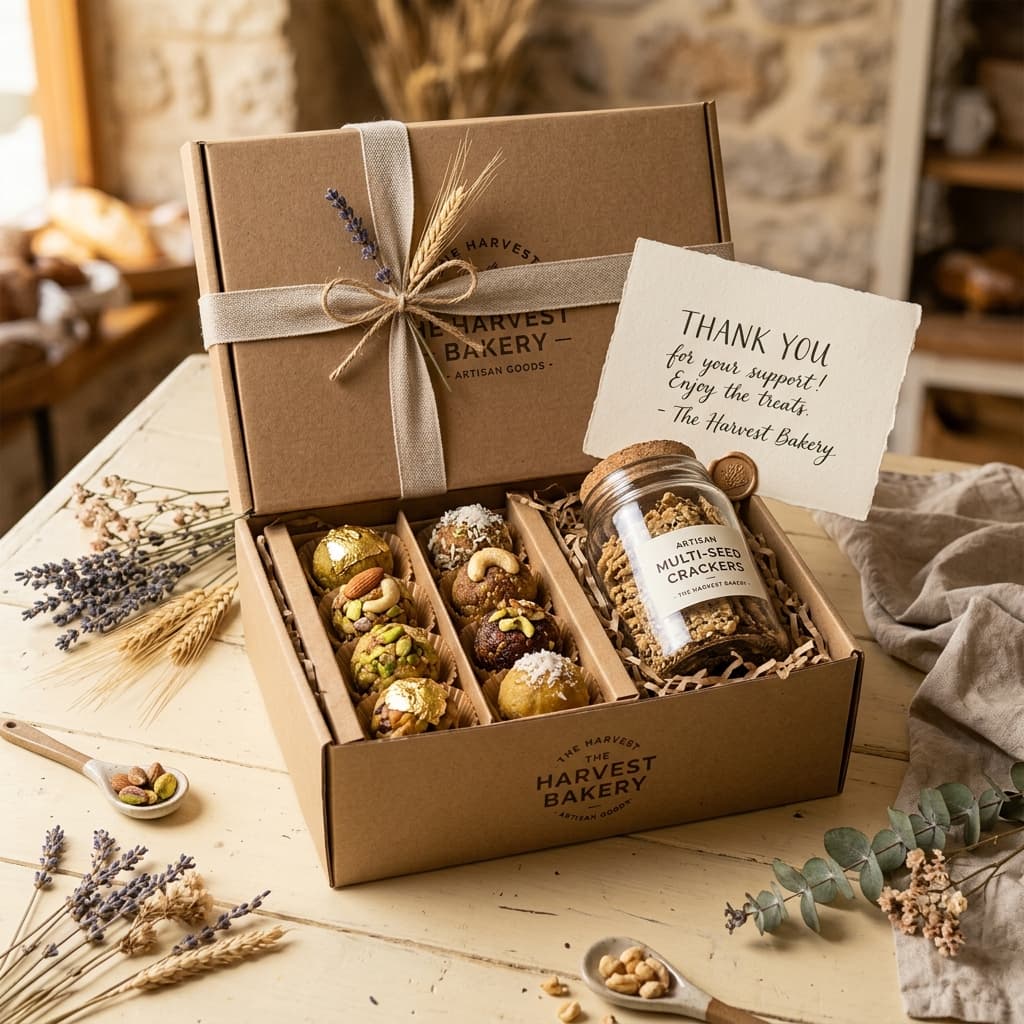 Custom handcrafted gift hamper packed with love! Assorted dry fruit laddus & savoury seed crackers in glass jars 🎁💛